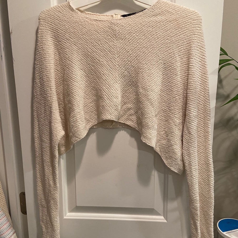 Zara cropped dolman sleeve sweater